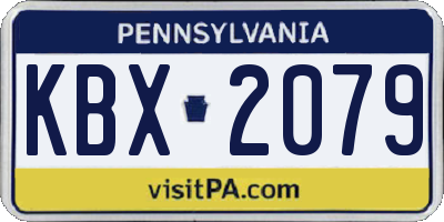PA license plate KBX2079