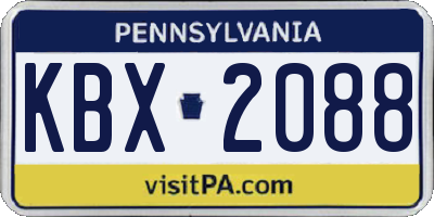 PA license plate KBX2088