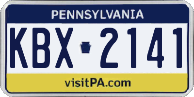 PA license plate KBX2141
