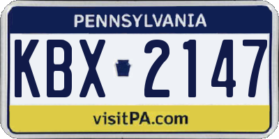 PA license plate KBX2147