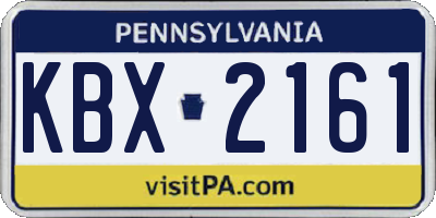 PA license plate KBX2161
