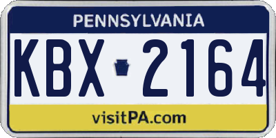 PA license plate KBX2164