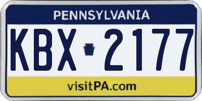 PA license plate KBX2177