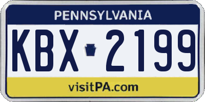PA license plate KBX2199