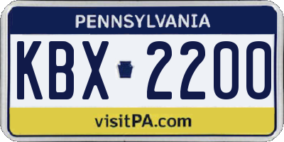 PA license plate KBX2200