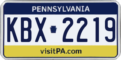 PA license plate KBX2219