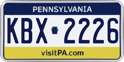 PA license plate KBX2226