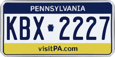 PA license plate KBX2227