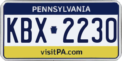 PA license plate KBX2230