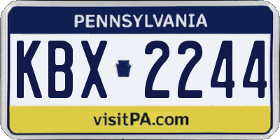 PA license plate KBX2244