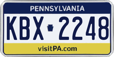 PA license plate KBX2248
