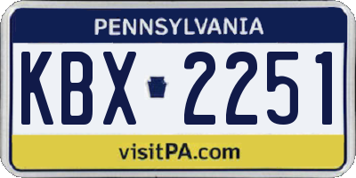 PA license plate KBX2251