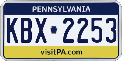 PA license plate KBX2253