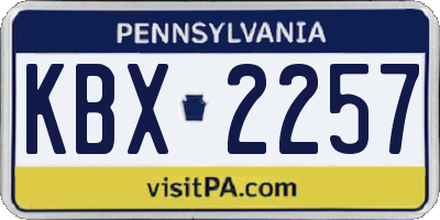 PA license plate KBX2257