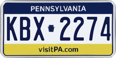 PA license plate KBX2274