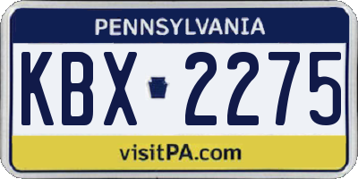 PA license plate KBX2275