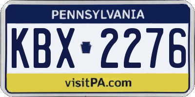 PA license plate KBX2276