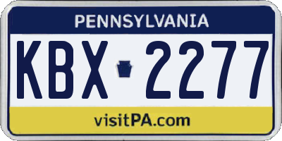 PA license plate KBX2277