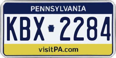 PA license plate KBX2284