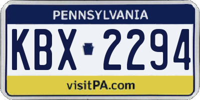 PA license plate KBX2294
