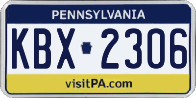 PA license plate KBX2306