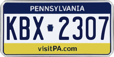 PA license plate KBX2307
