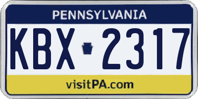 PA license plate KBX2317