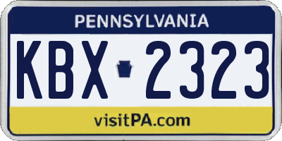 PA license plate KBX2323