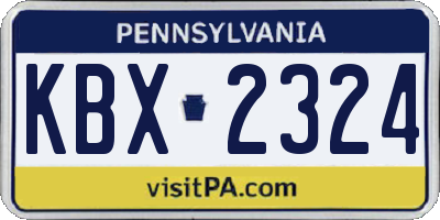 PA license plate KBX2324
