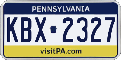 PA license plate KBX2327