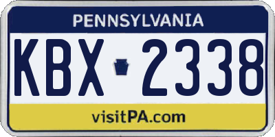 PA license plate KBX2338