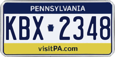 PA license plate KBX2348