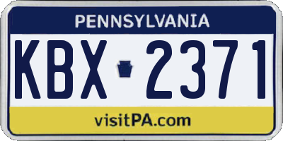 PA license plate KBX2371