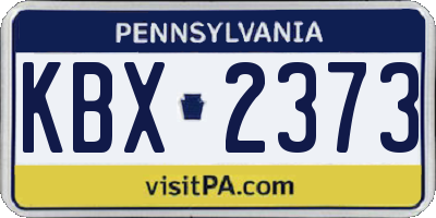 PA license plate KBX2373
