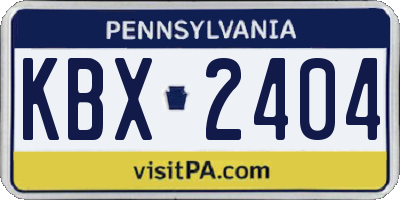 PA license plate KBX2404