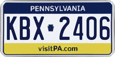 PA license plate KBX2406
