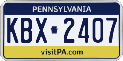 PA license plate KBX2407