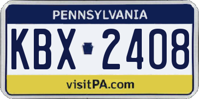 PA license plate KBX2408
