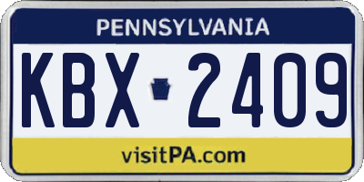 PA license plate KBX2409