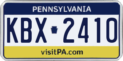 PA license plate KBX2410