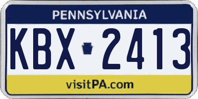 PA license plate KBX2413