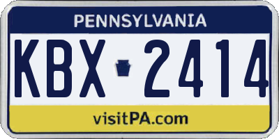 PA license plate KBX2414