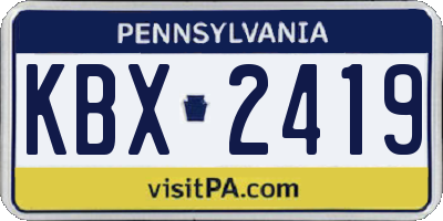 PA license plate KBX2419
