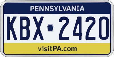 PA license plate KBX2420