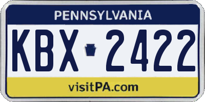 PA license plate KBX2422