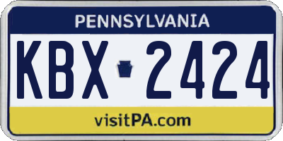 PA license plate KBX2424
