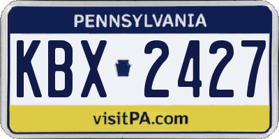 PA license plate KBX2427
