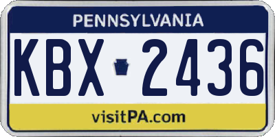 PA license plate KBX2436