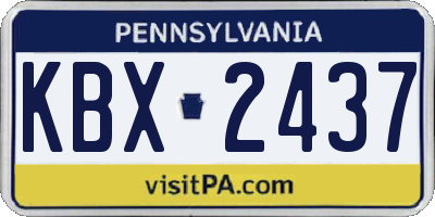 PA license plate KBX2437