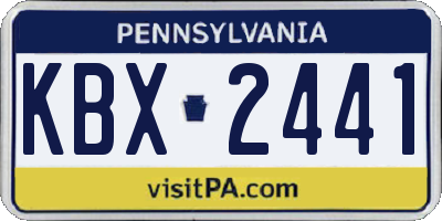 PA license plate KBX2441